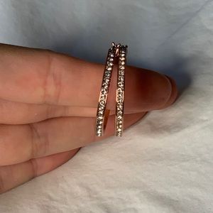Sparkling rose gold earrings (hoops)